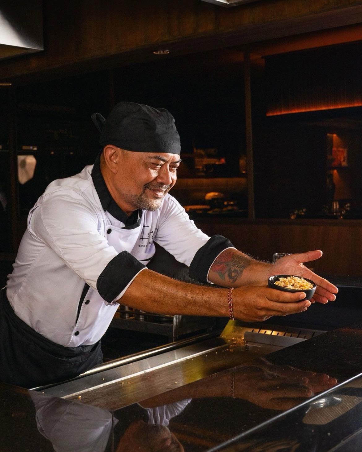 Chef serving